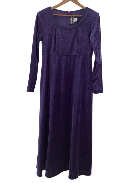 Molly Malloy Dresses & Skirts - Vintage Velvet Square-Neck Long Sleeve Maxi Dress - Purple